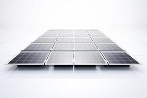 AI generated solar panels on white background photo