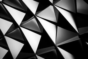 AI generated Geometric patterns, bold and striking. Minimalist design. Black and white contrast. photo