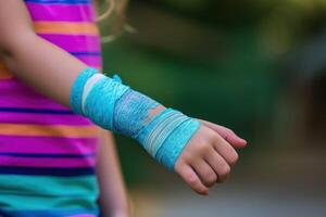 AI generated Child arm with a cast photo