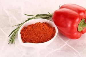 Red paprika powder aroma seasoning photo