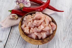 Raw uncooked chicken breast fillet photo