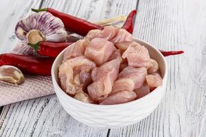 Raw uncooked chicken breast fillet photo