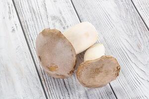 Raw Eringi mushrooms for cooking photo