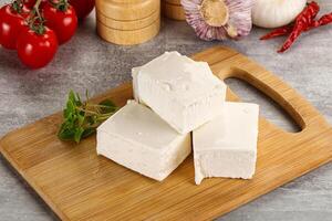 Greek traditional organic feta cheese photo