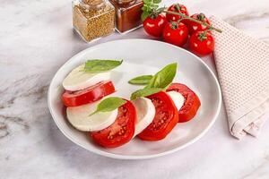 Italian caprese salad with mozzarella photo