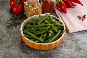 Vegan cuisine - boiled green bean photo