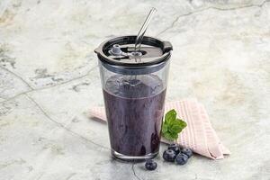 Fresh sweet natural blueberry smoothie photo