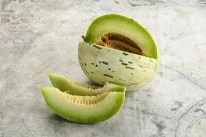 Ripe sweet and juicy dalmatian melon photo