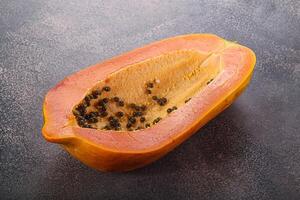 Sweet and juicy tropical papaya photo