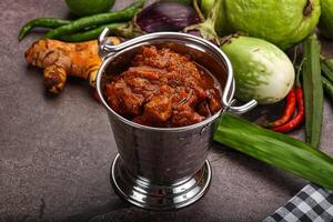Indian cuisine - spicy chicken vindaloo photo