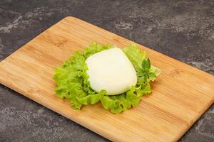 Italian Mozzarella cheese over board photo