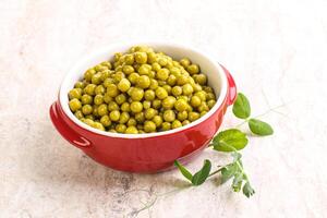 Marinated Green peas in the bowl photo