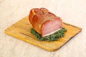 Delicous pork cured meat isolated photo