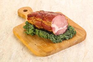 Delicous pork cured meat isolated photo