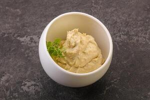 Vegan food - hummus with olive oil photo