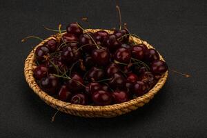 Sweet cherry in the basket photo