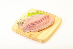 Raw tilapia fish for cooking photo