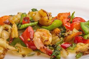 Seafood with vegetables photo