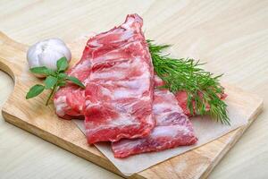 Raw pork ribs photo