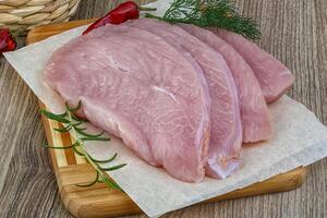 Raw turkey steak photo