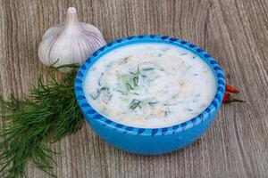 Tzatziki in the bowl photo