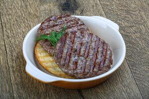 Grilled burger cutlet photo