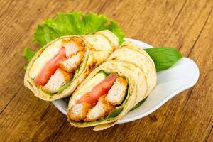 Chicken bread roll photo