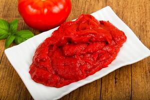 Tomato paste in the bowl photo