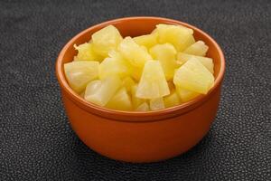 Marinated pineapple pieces photo