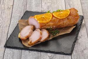 Chicken roll with orange photo