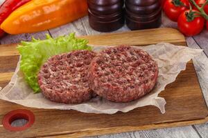 Raw burger cutlet photo