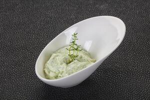 Cottage cream snack with herbs photo