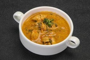 Traditional thai curry chicken soup photo