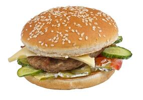 hamburger isolated on white photo