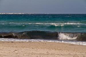 Sea waves on the Mediterranean sea photo