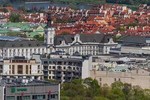 Warsaw skyline with warsaw towers photo