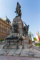 batalla del monumento de grunwald en el casco antiguo de cracovia foto