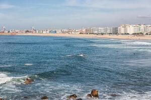 waves crashing over Portuguese Coast photo