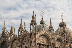 Saint Marks Basilica, Cathedral, Church Statues Mosaics Details Doge's Palace Venice Italy photo