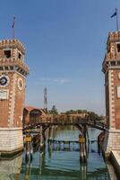 arsenal y naval museo Entrada ver Venecia, Italia. estaba fundado en el 12mo siglo foto