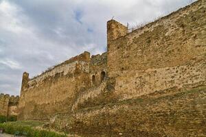 Eptapyrgio el muro fortificado en la parte alta de la ciudad de Tesalónica, Grecia foto