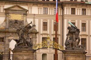 Old Prague city view - old buildings photo