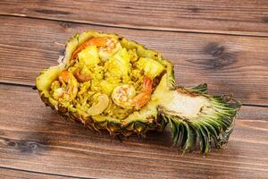 Thai cuisine - rice with prawn in pineapple photo