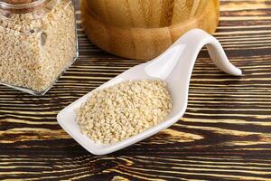 Sesame seeds heap in the bowl photo