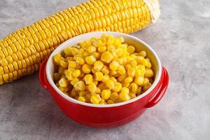 Marinated corn in the bowl photo