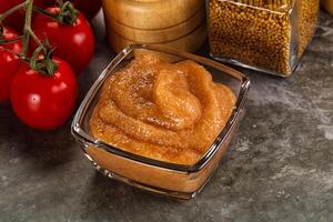 Cod fish roe snack in the bowl photo