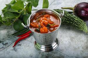 Thai red curry with prawn photo