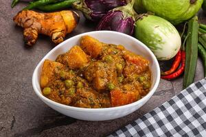 Indian traditional cuisine Aloo mutter photo