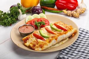 Mexican cuisine Enchiladas with meat photo