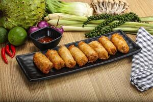 Vietnamese cuisine fried spring roll photo